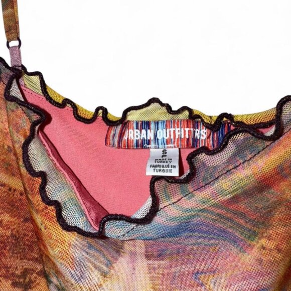 Urban Outfitters Moxie Cactus Desert Mesh Mini Dress Size Small - Picture 6 of 6